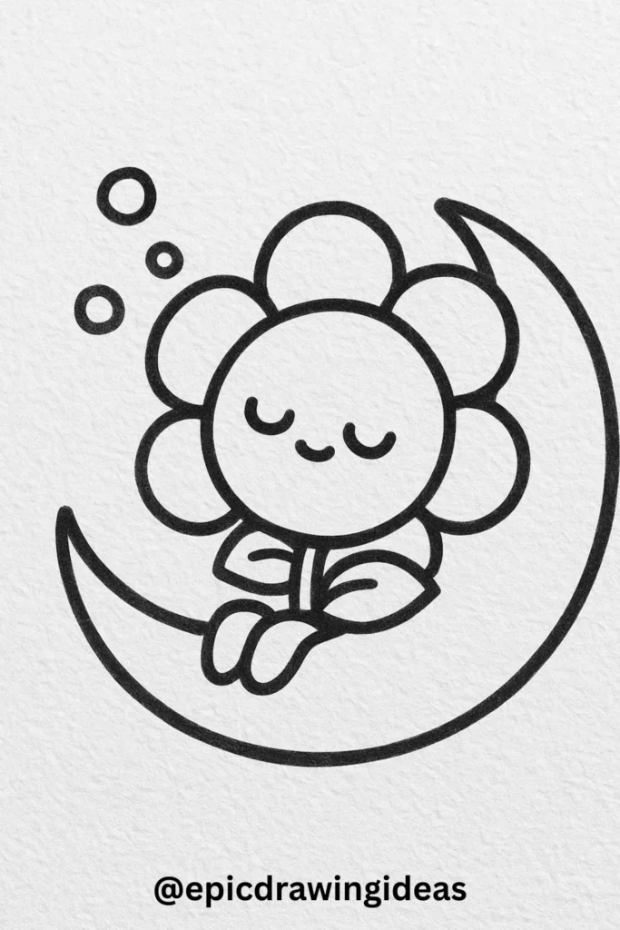 A Dreamy Flower Nap on the Moon