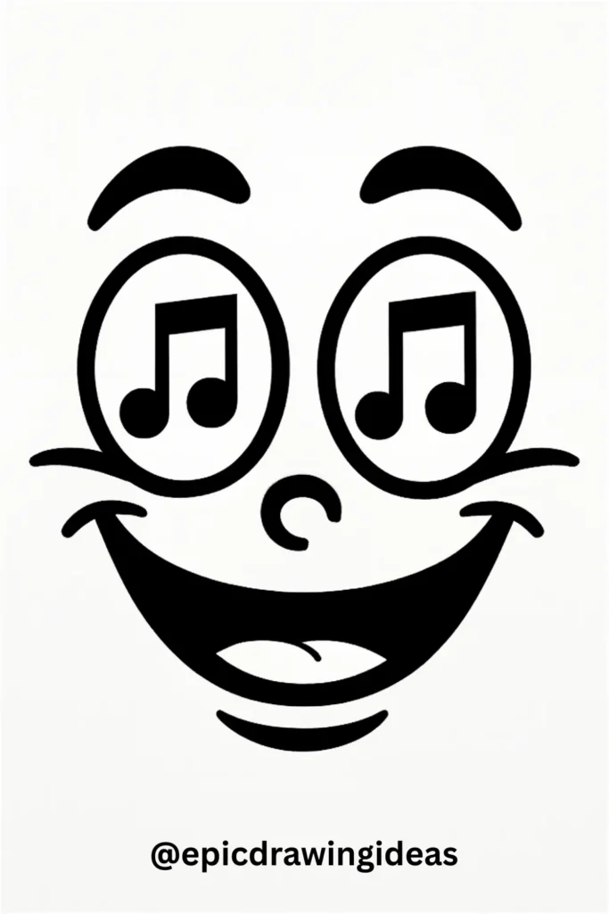Eyes with Musical Notes in the Pupils
