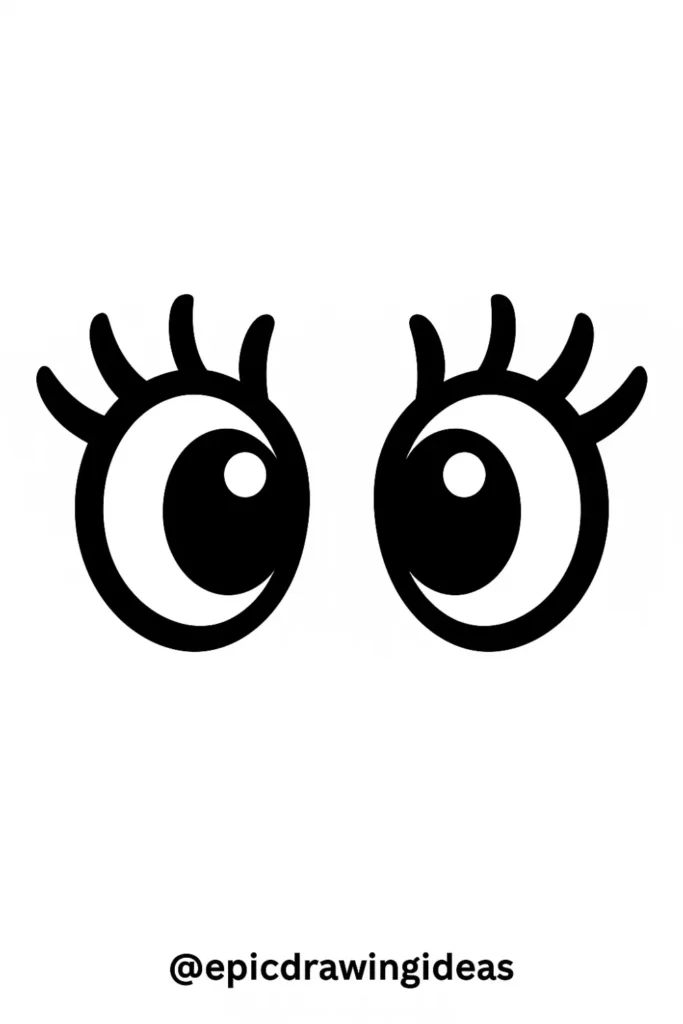 Large Eyes with Dramatic Eyelashes