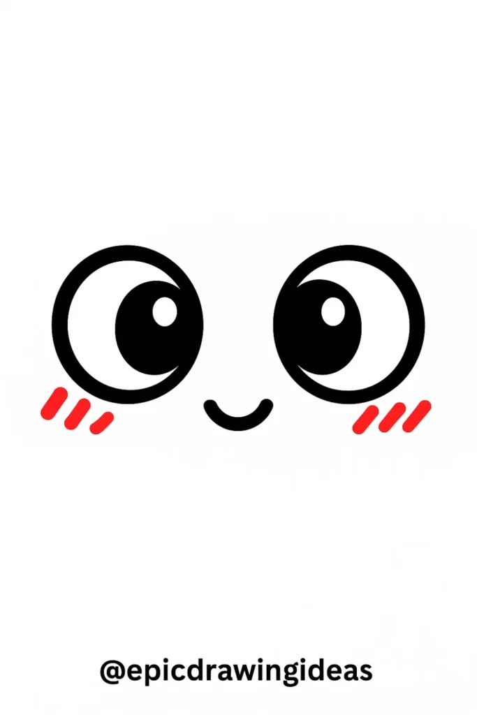 Cute Eyes with Blushing Cheeks