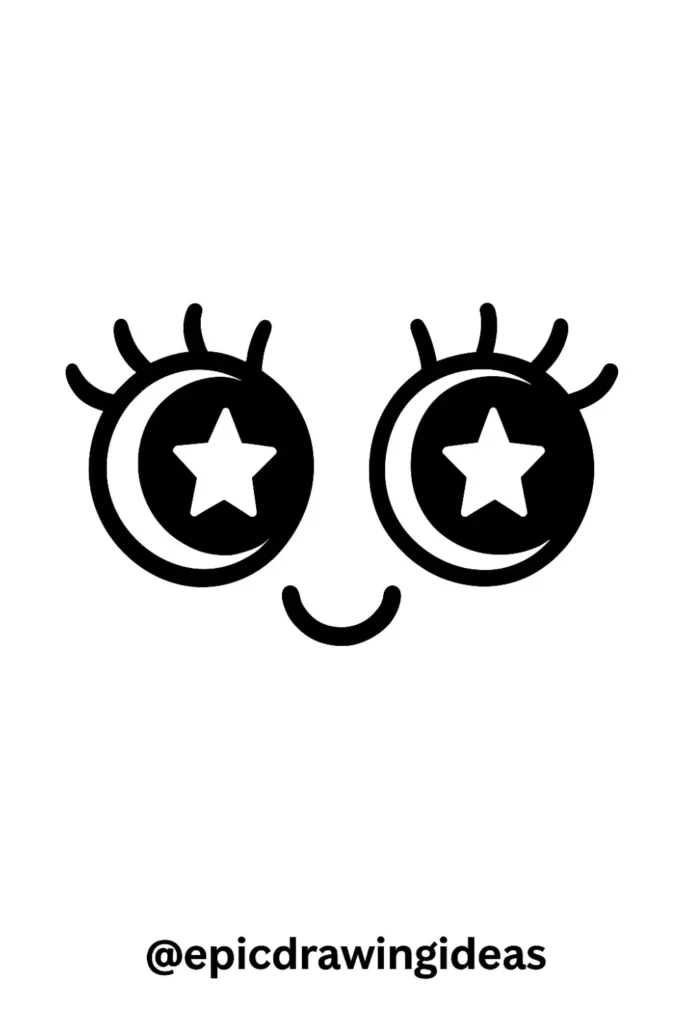Eyes with Long Lashes and Sparkles