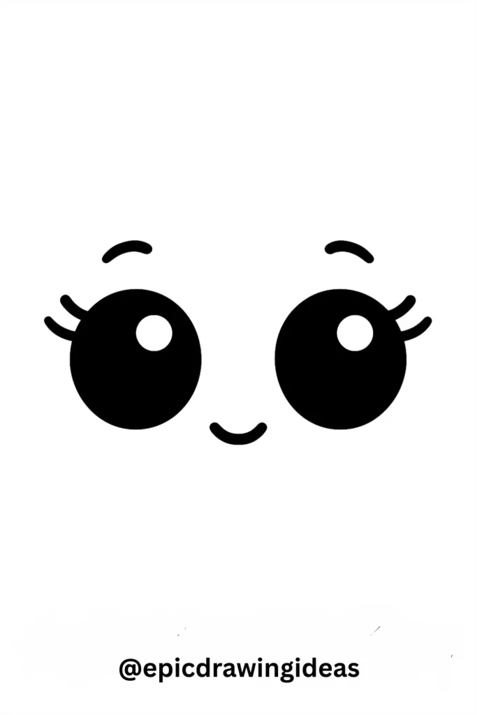 Kawaii Style Big Eyes with Small Pupils