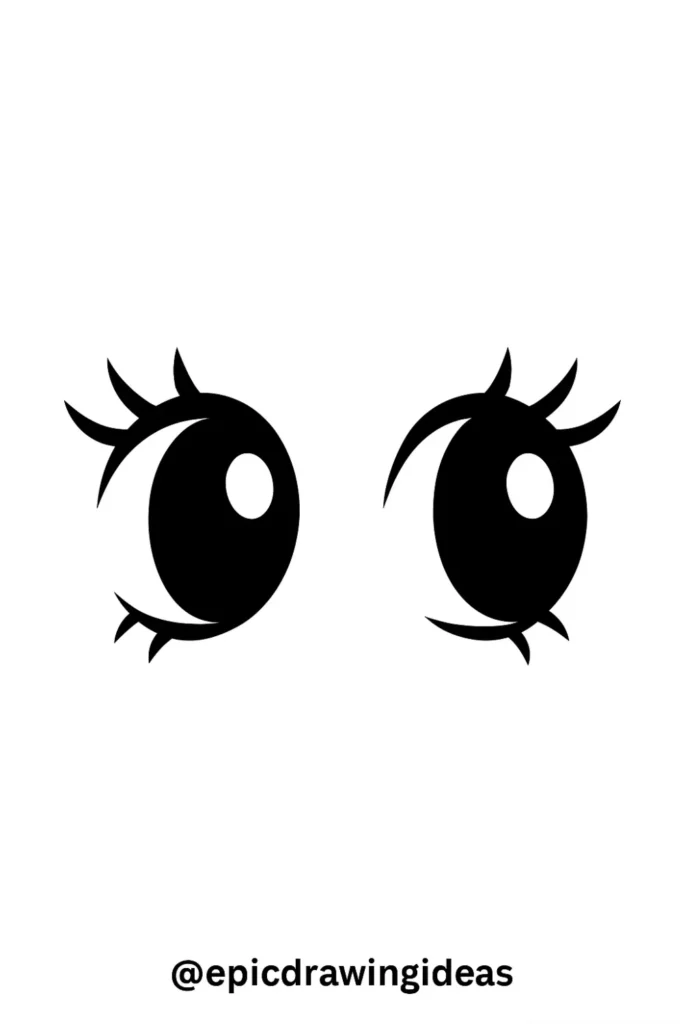 Eyes with Long, Wispy Lashes and Soft Highlights
