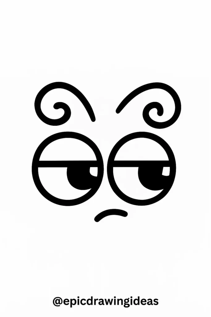Eyes with Twirling Eyebrows