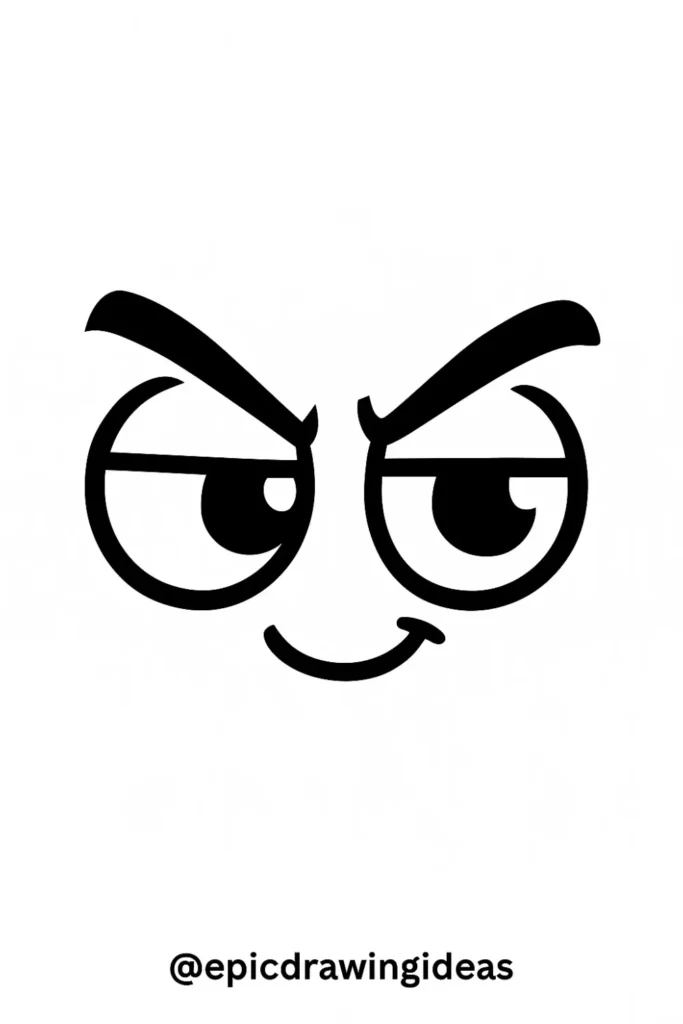Mischievous Eyes with Raised Eyebrows