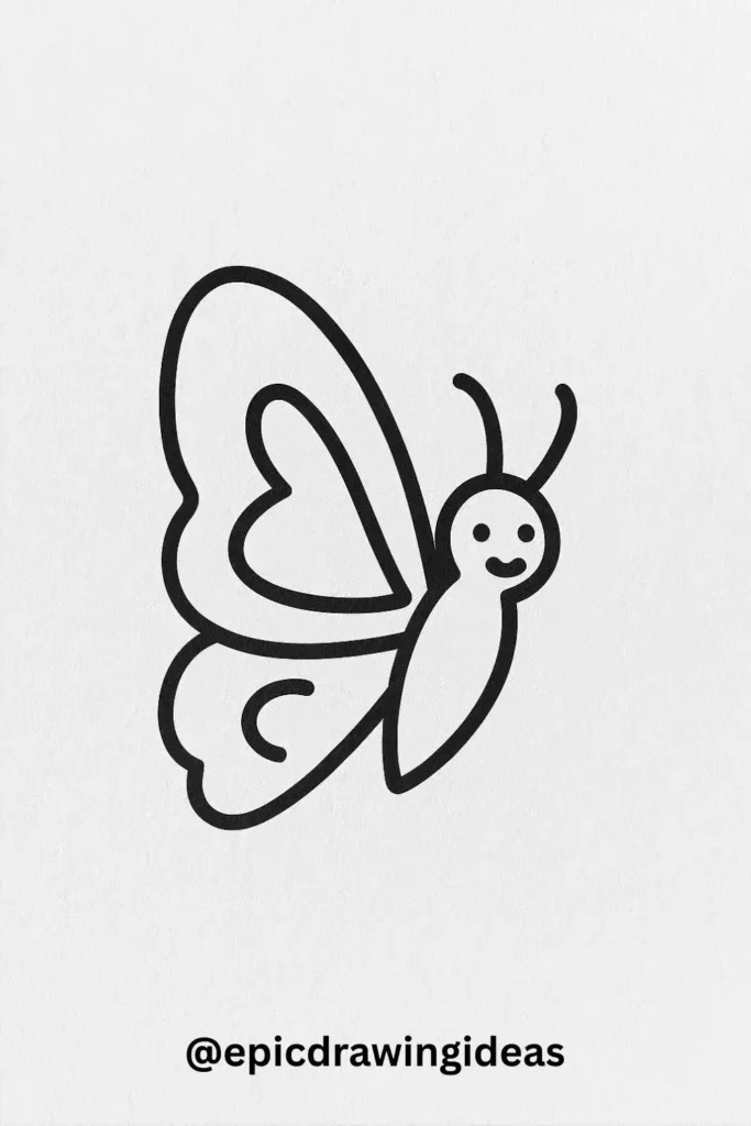 Butterfly with One Wing Open