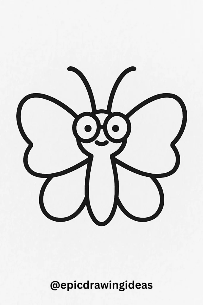 Butterfly with Round Glasses