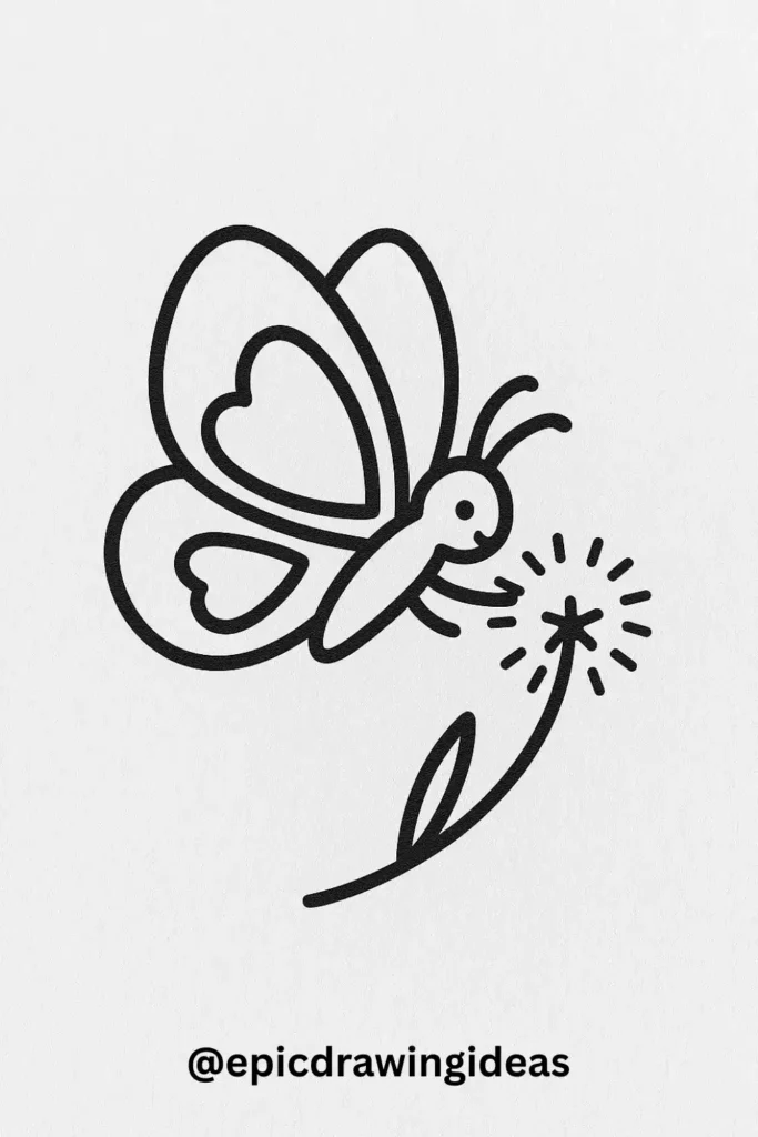 Butterfly Balancing on a Dandelion