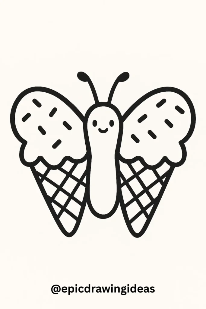 Butterfly with Ice Cream Cone Wings