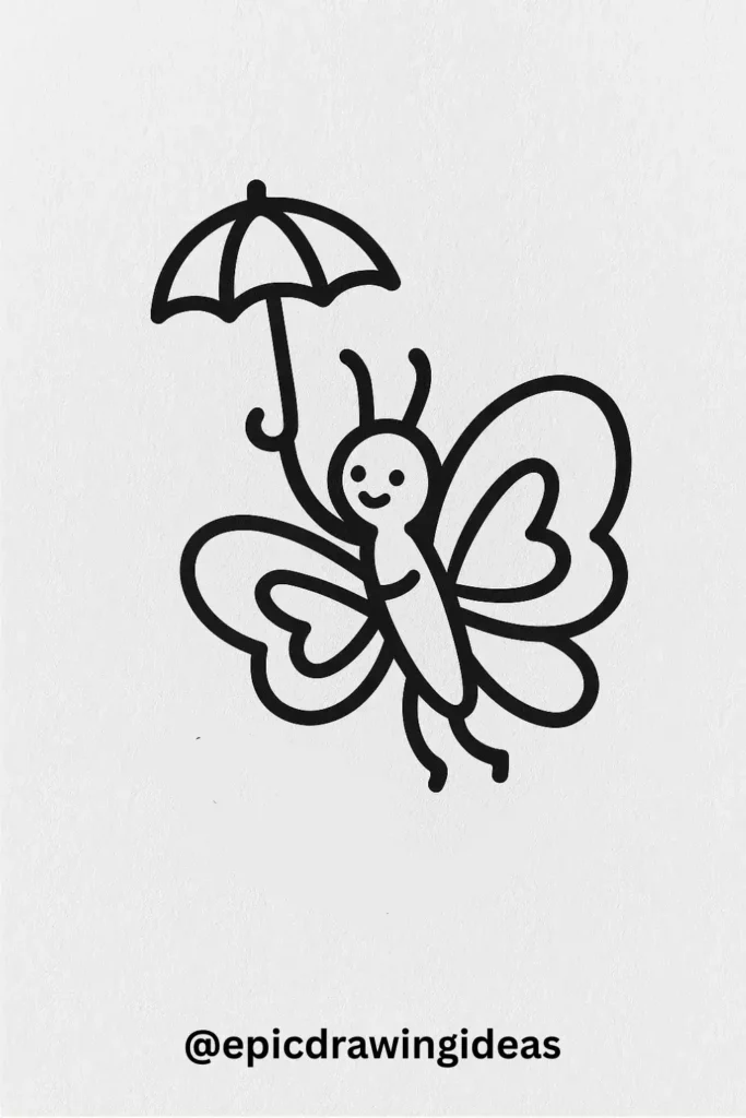 Butterfly Holding a Tiny Umbrella