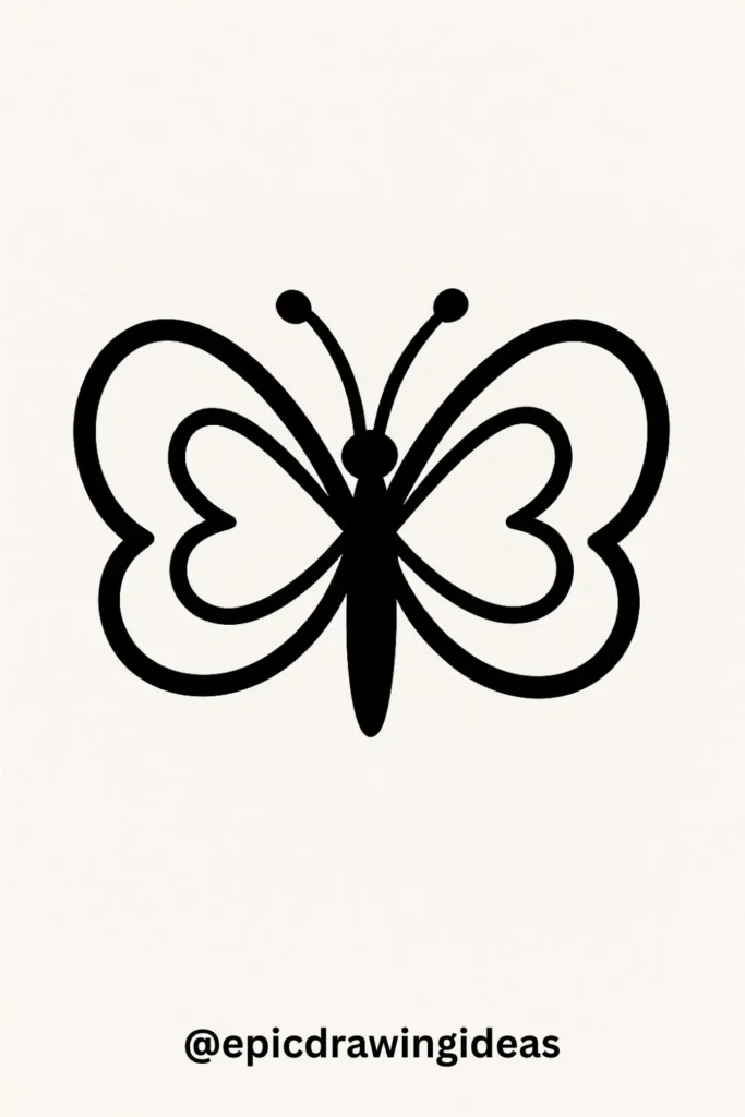 Butterfly with Heart-Shaped Wings