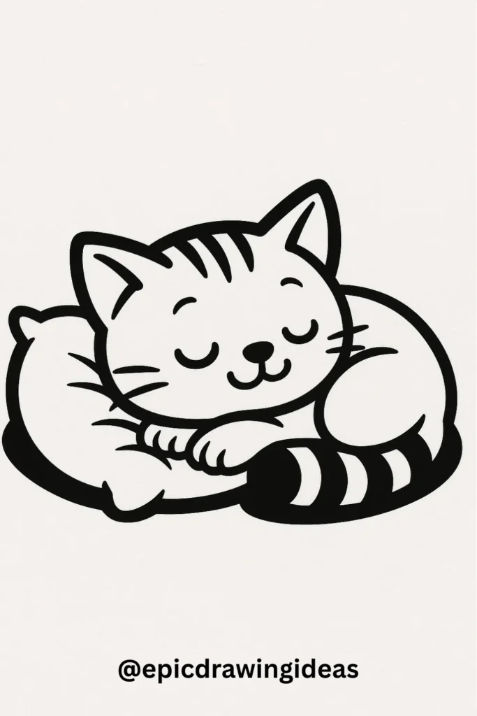 Cat Sleeping on a Pillow