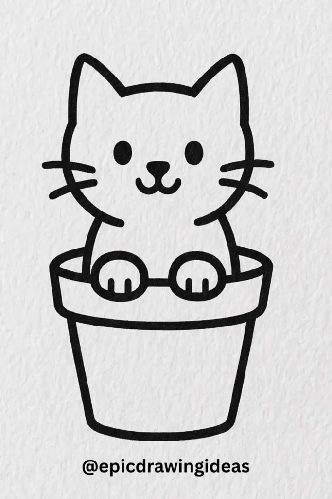 Cat Sitting Inside a Plant Pot