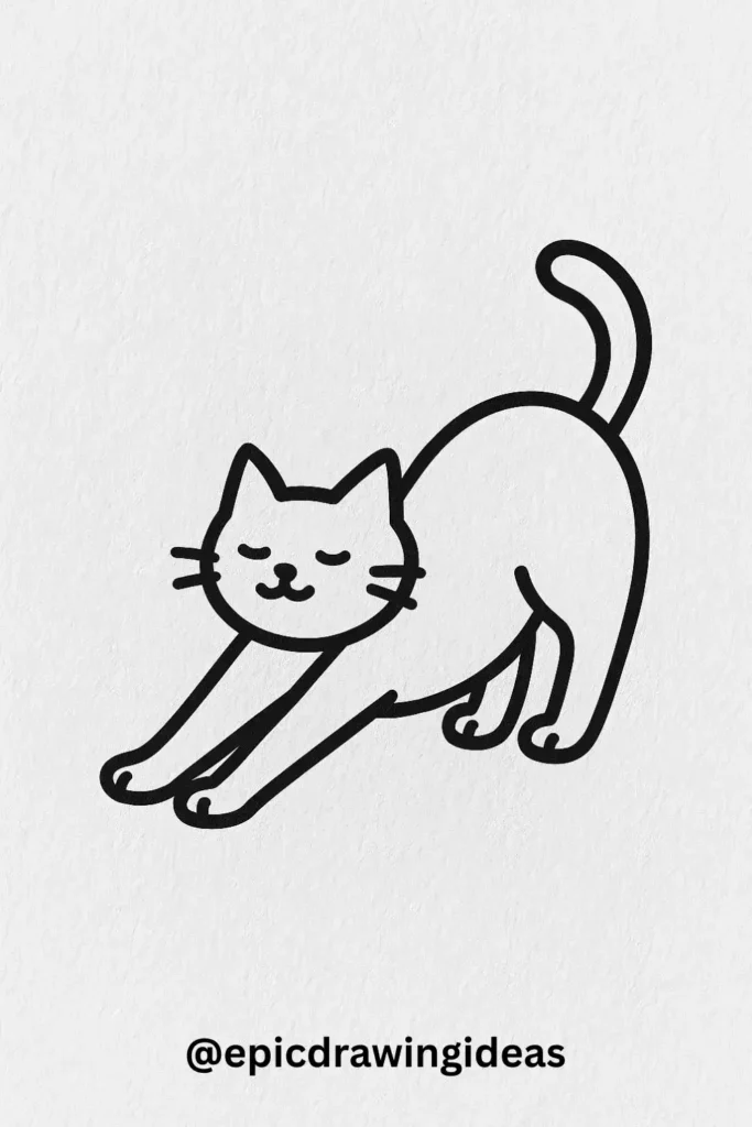 Cat Stretching After a Nap