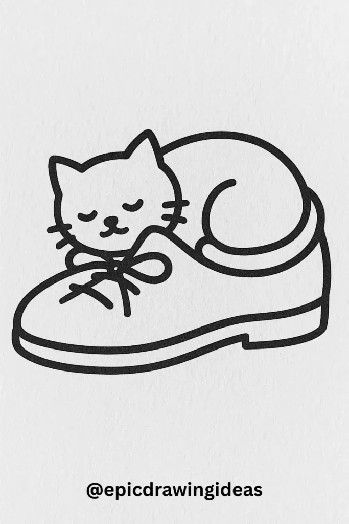 Cat Sitting in a Shoe