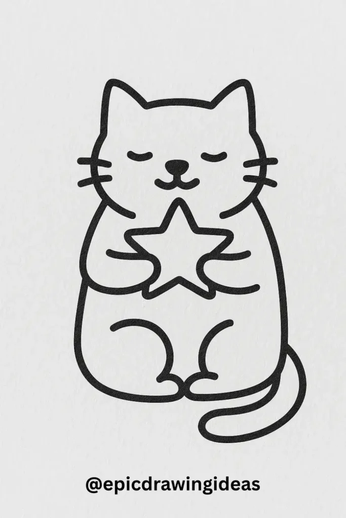 Cat Holding a Star