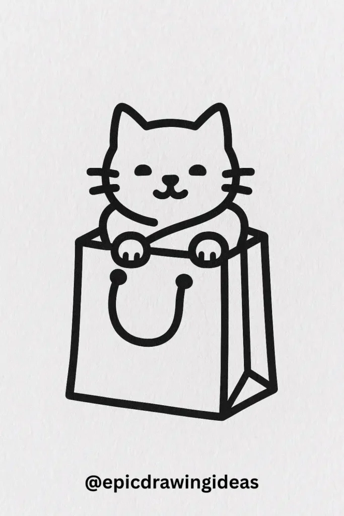 Cat Sitting in a Shopping Bag