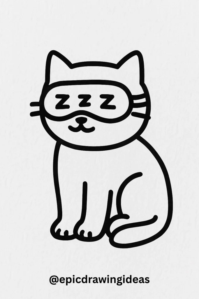 Cat Wearing a Sleep Mask