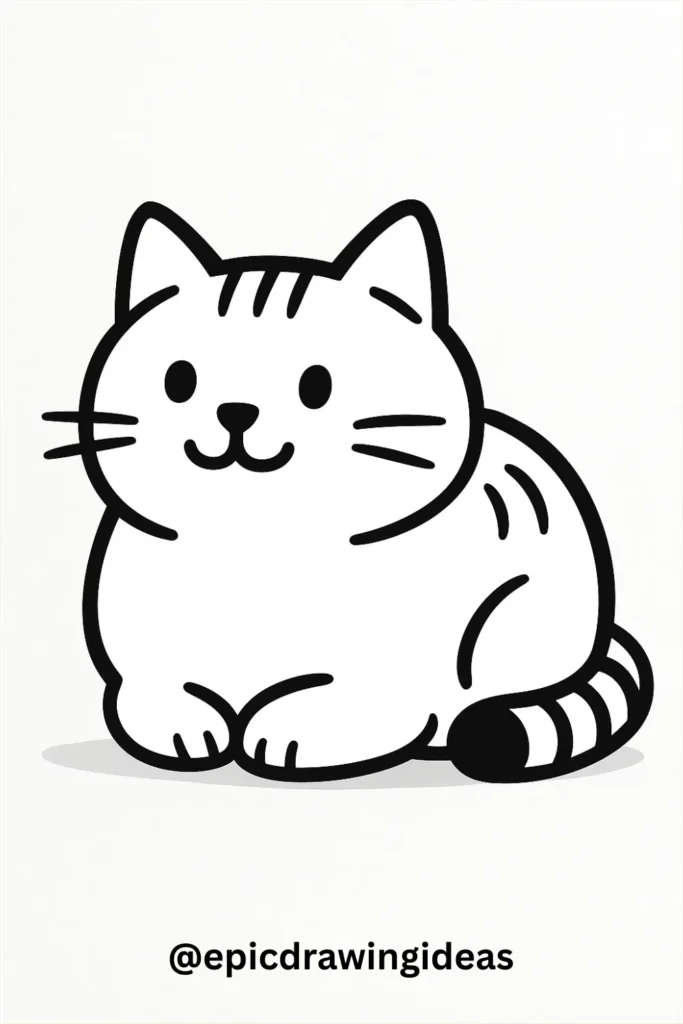 Chubby Cat Sitting Like a Loaf