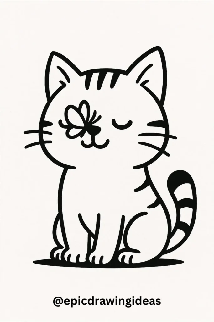 Cat with Butterfly on Nose