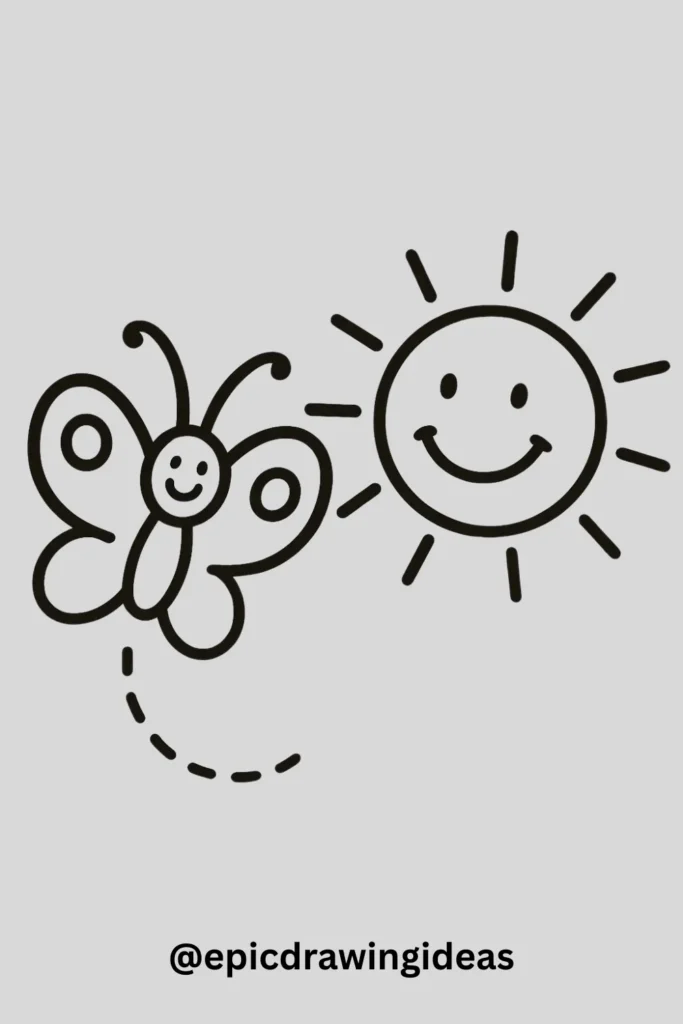 Butterfly and a Smiling Sun