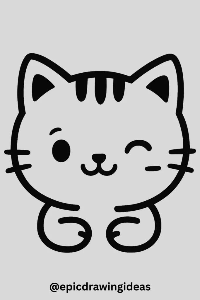 Winking Cat Face Close-Up