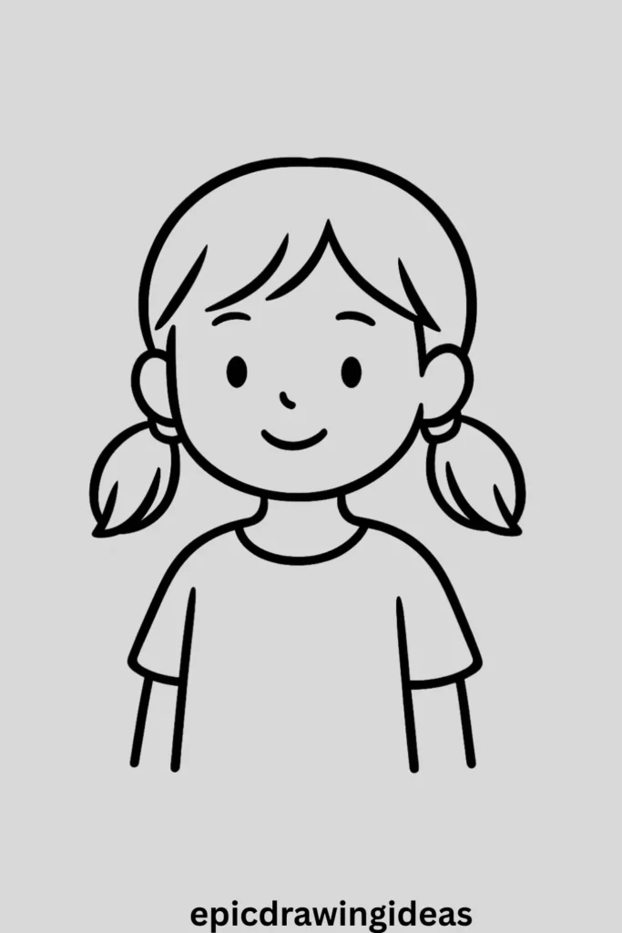 31 Lively Girl Drawing Ideas You’ll Fall in Love With 9 Girl with Pigtails