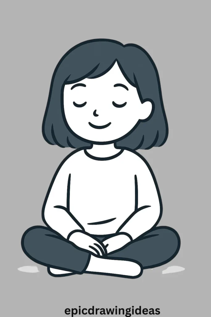 31 Lively Girl Drawing Ideas You’ll Fall in Love With 11 Girl Sitting on the Ground with Legs Crossed