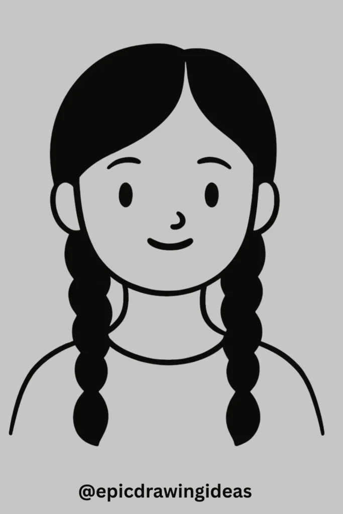 31 Lively Girl Drawing Ideas You’ll Fall in Love With 3 Simple Portrait of a Girl with Braided Hair