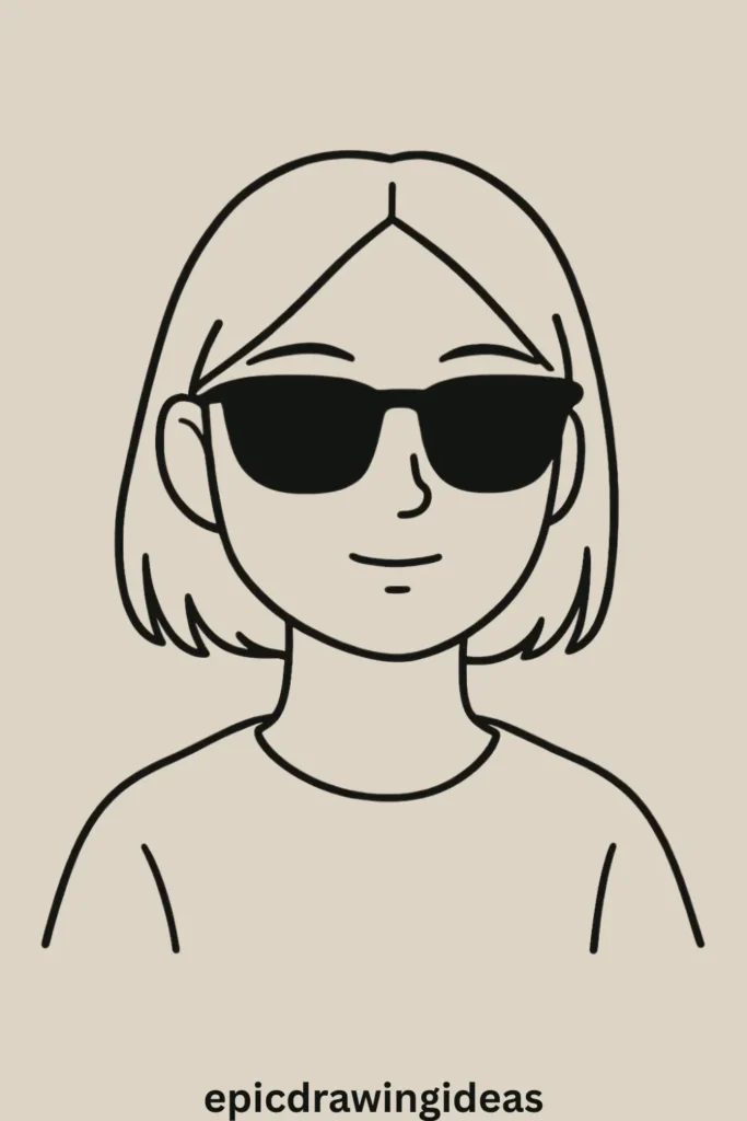 31 Lively Girl Drawing Ideas You’ll Fall in Love With 14 Girl with Sunglasses