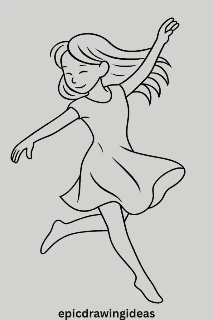 31 Lively Girl Drawing Ideas You’ll Fall in Love With 18 Girl Dancing