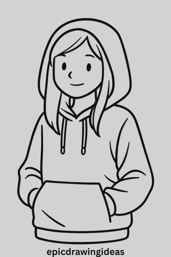 31 Lively Girl Drawing Ideas You’ll Fall in Love With 19 Girl in a Hoodie