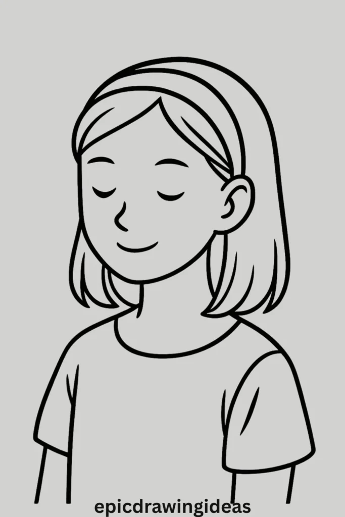 31 Lively Girl Drawing Ideas You’ll Fall in Love With 21 Girl with a Headband