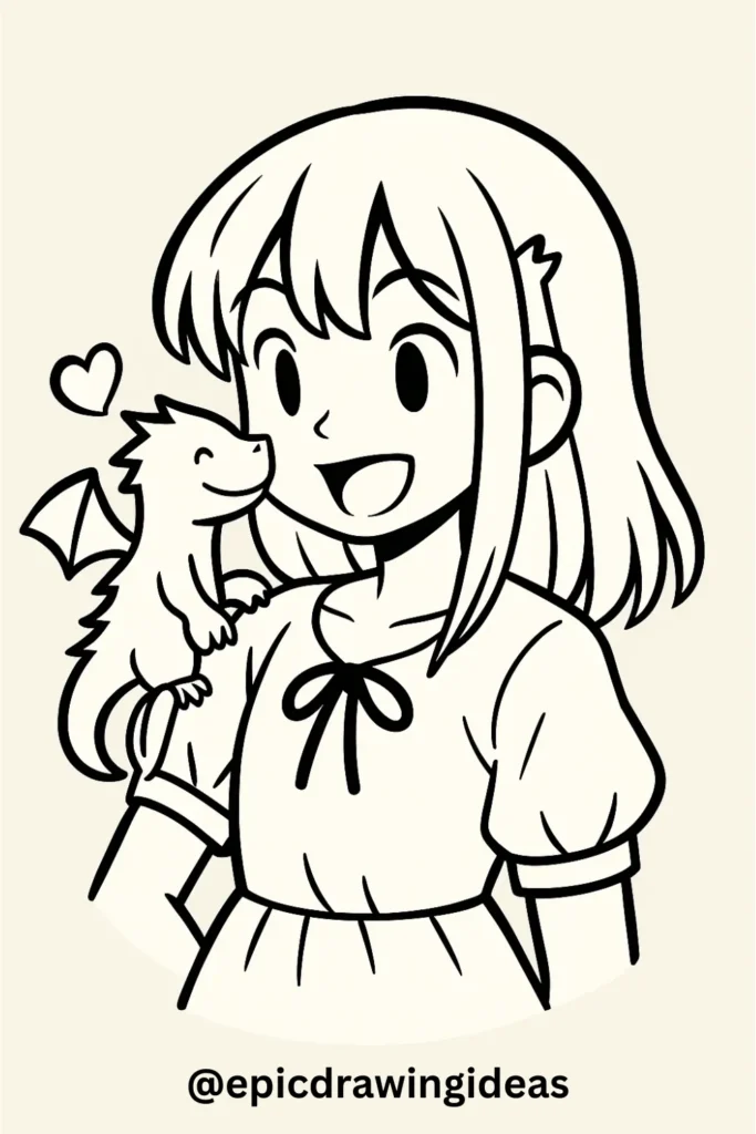 Girl with Pet Dragon
