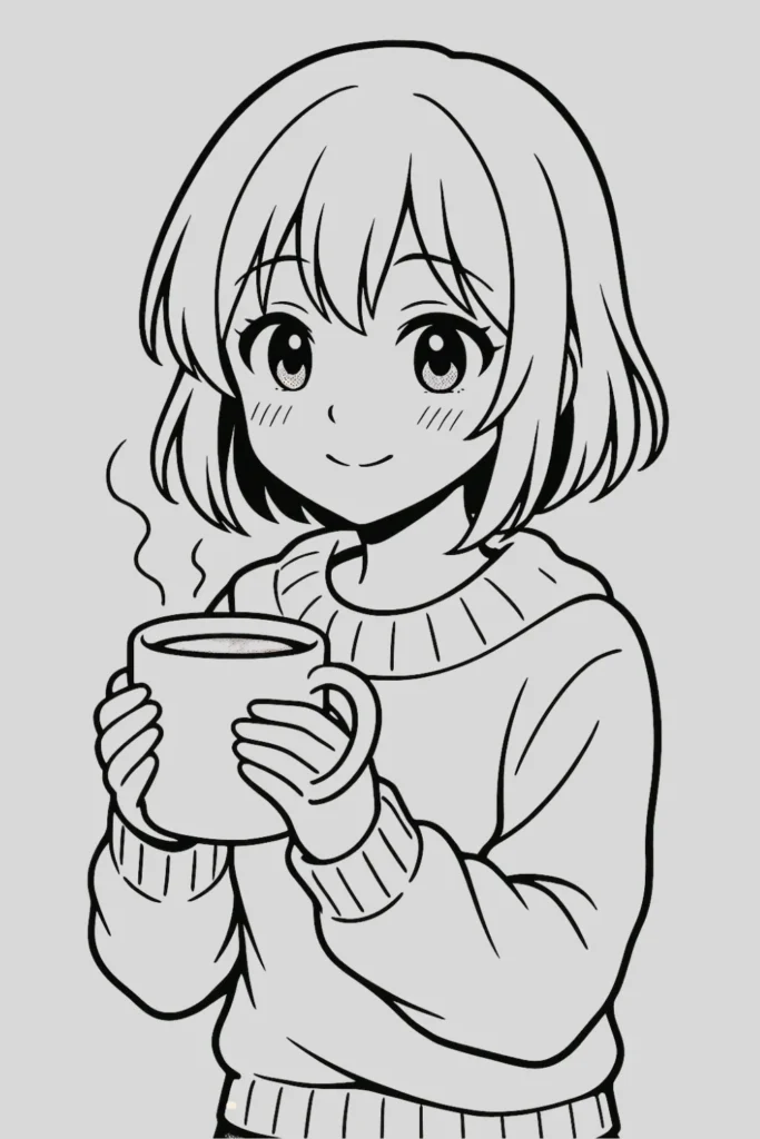 Girl With Sweater And Cocoa