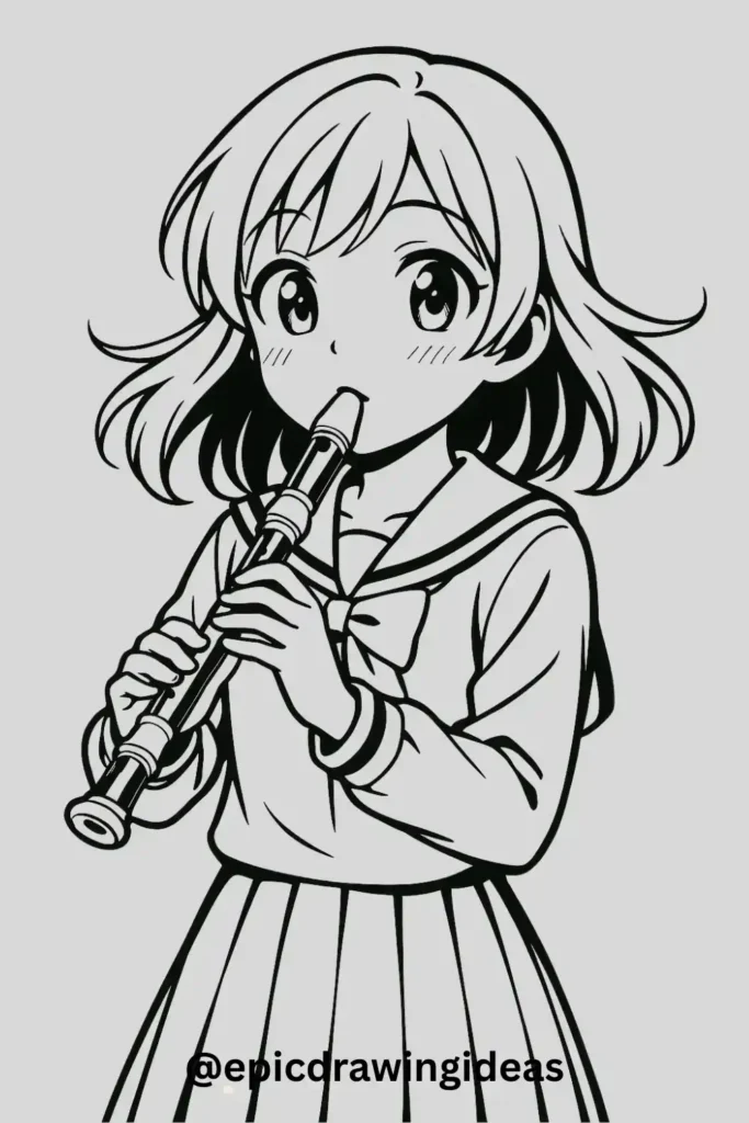 Girl Playing a Musical Instrument