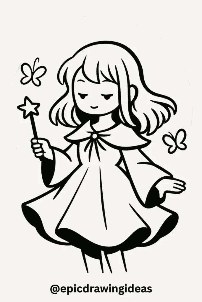 Magical Girl with Butterflies