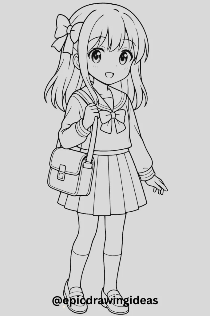 Schoolgirl With Book Bag