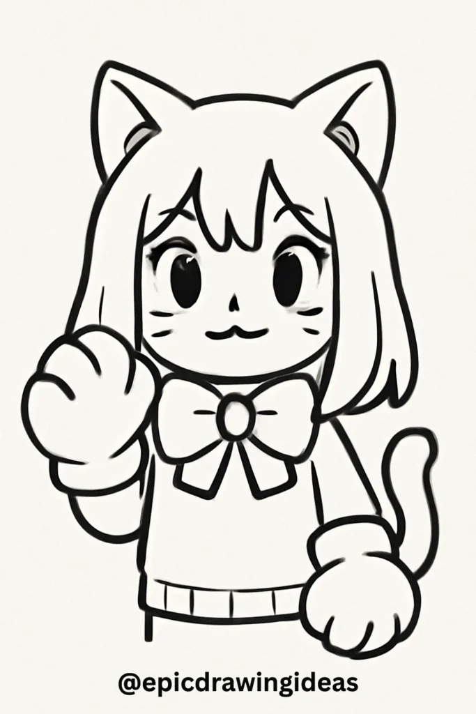 A Cat Girl with Accessories