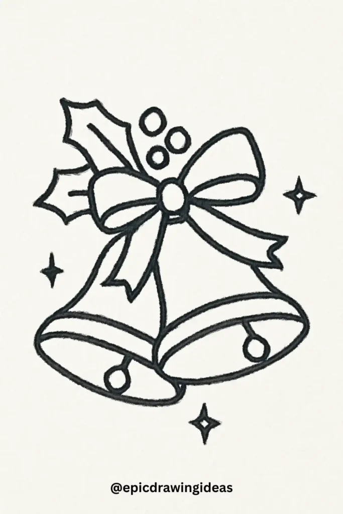 40 Easy Christmas Drawing Ideas for the Holiday Season 16 Christmas Bells