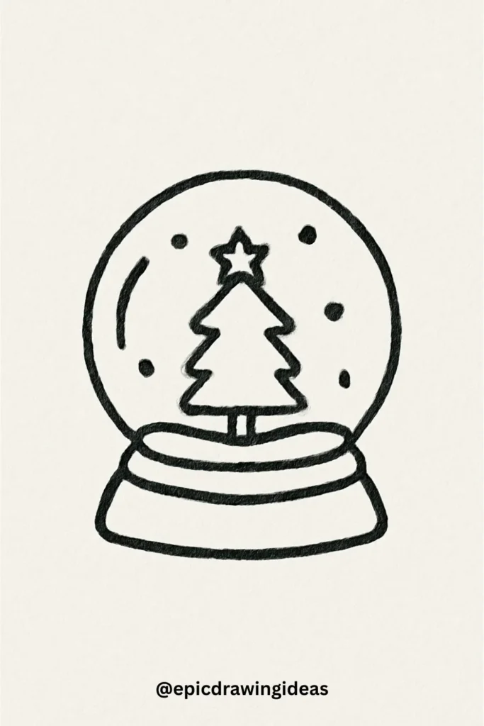 40 Easy Christmas Drawing Ideas for the Holiday Season 20 Christmas Snow Globe