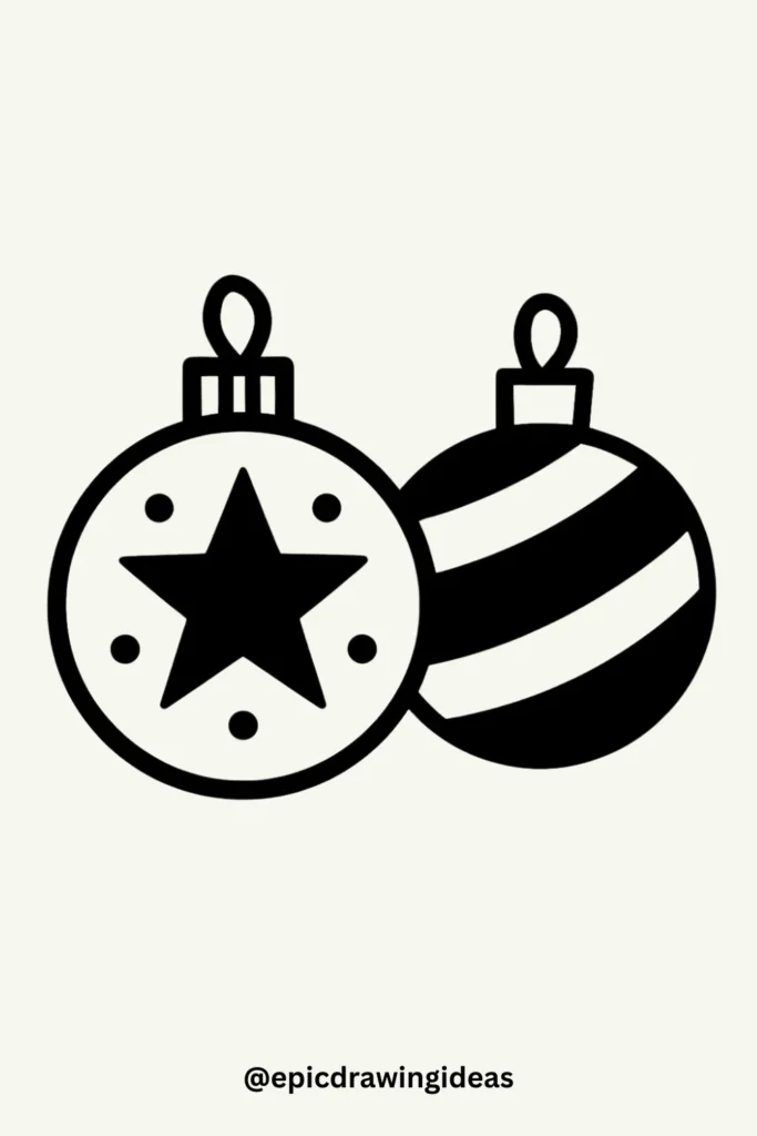 40 Easy Christmas Drawing Ideas for the Holiday Season 22 Christmas Ornaments