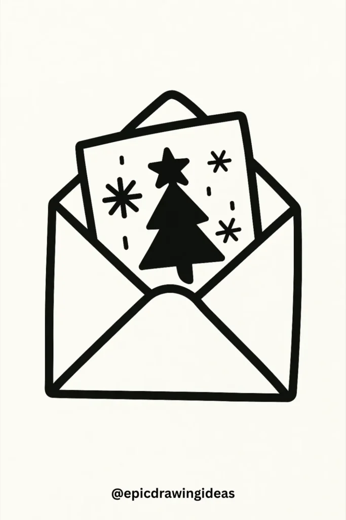 40 Easy Christmas Drawing Ideas for the Holiday Season 23 Christmas Card