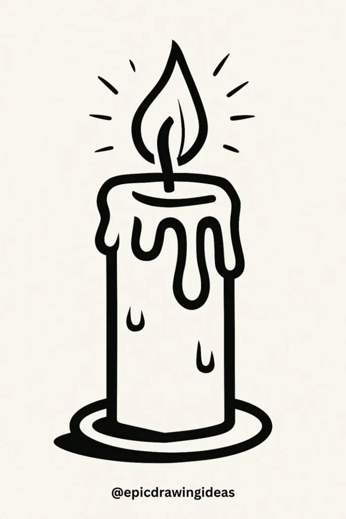 40 Easy Christmas Drawing Ideas for the Holiday Season 26 Candle