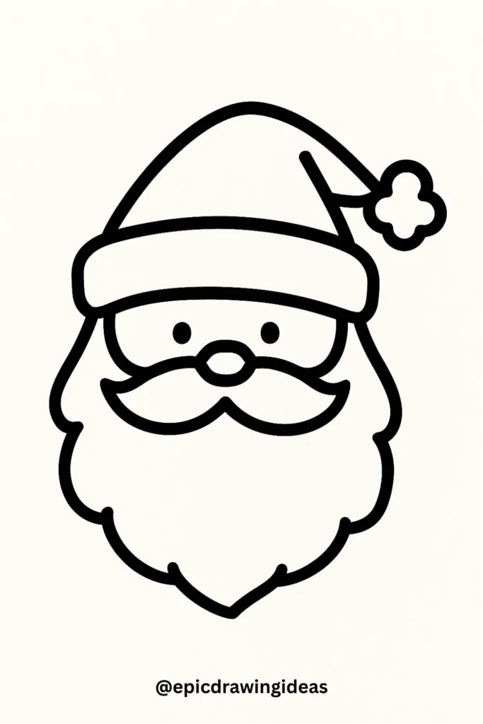 40 Easy Christmas Drawing Ideas for the Holiday Season 30 Santa's Beard and Hat