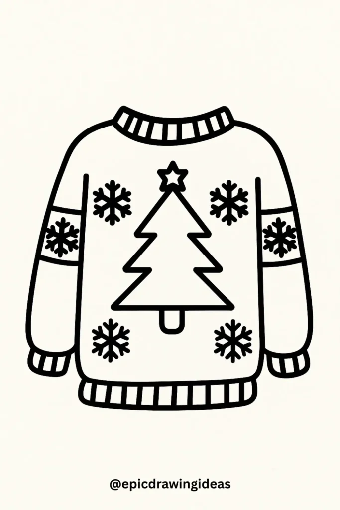 40 Easy Christmas Drawing Ideas for the Holiday Season 33 Ugly Christmas Sweater
