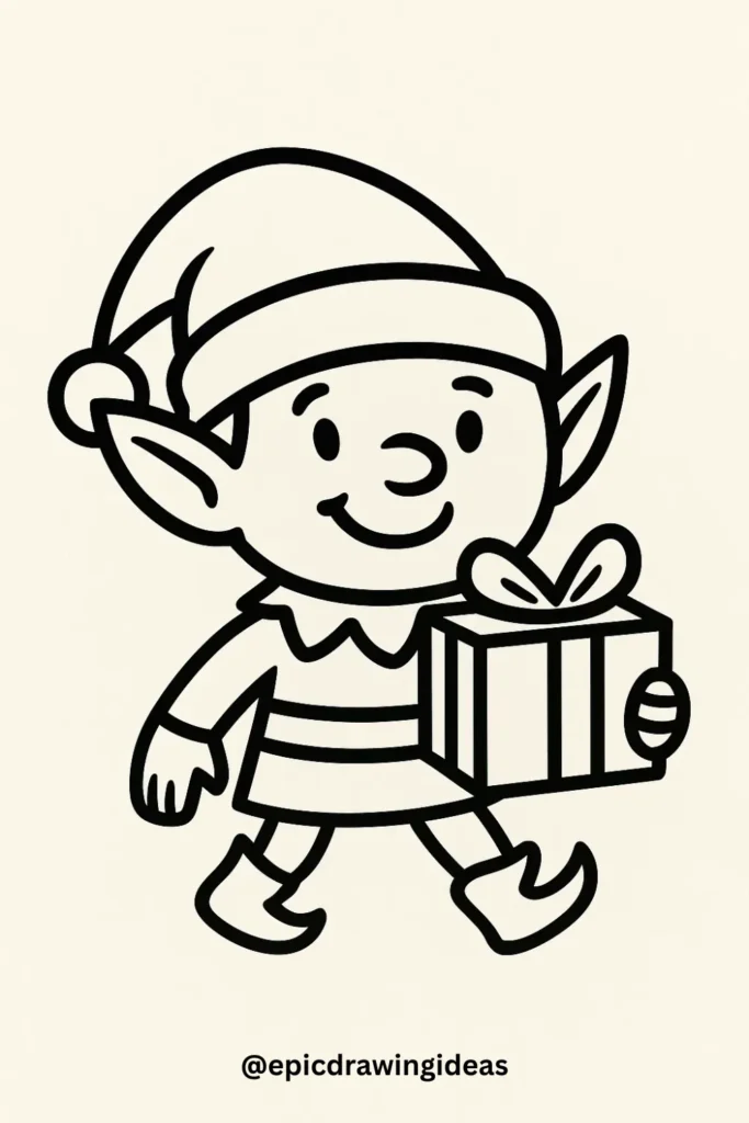 40 Easy Christmas Drawing Ideas for the Holiday Season 39 Elf