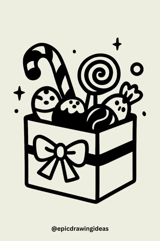 40 Easy Christmas Drawing Ideas for the Holiday Season 42 Christmas Candy Box
