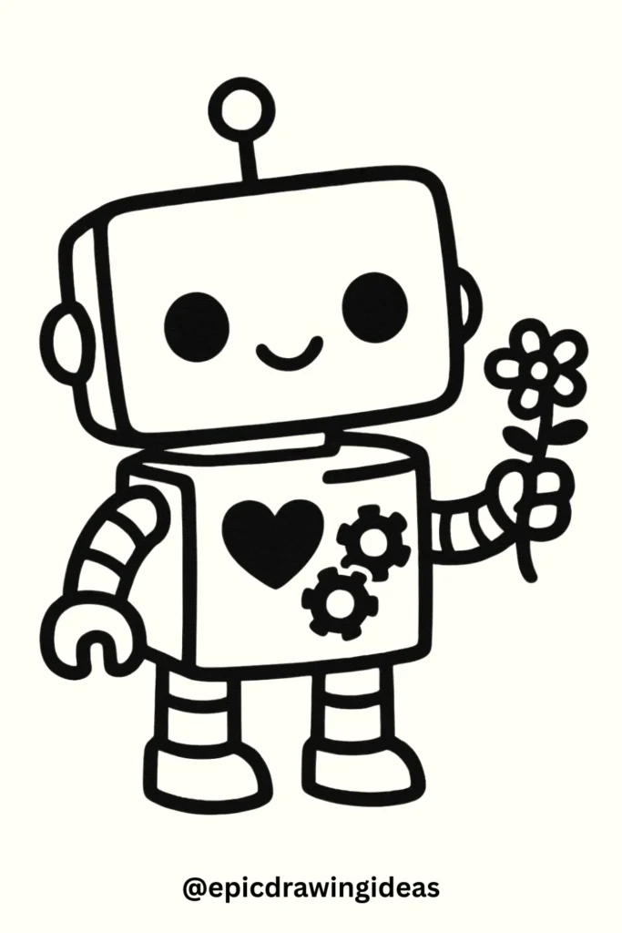 Robot with a Flower