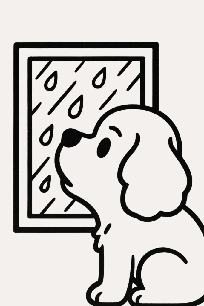 30 Cute Dog Drawing Ideas You’ll Love 13 Rainy Window Puppy